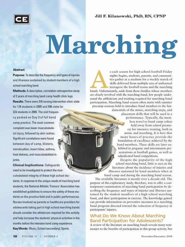 Marching Band PDF Nursing Health Care