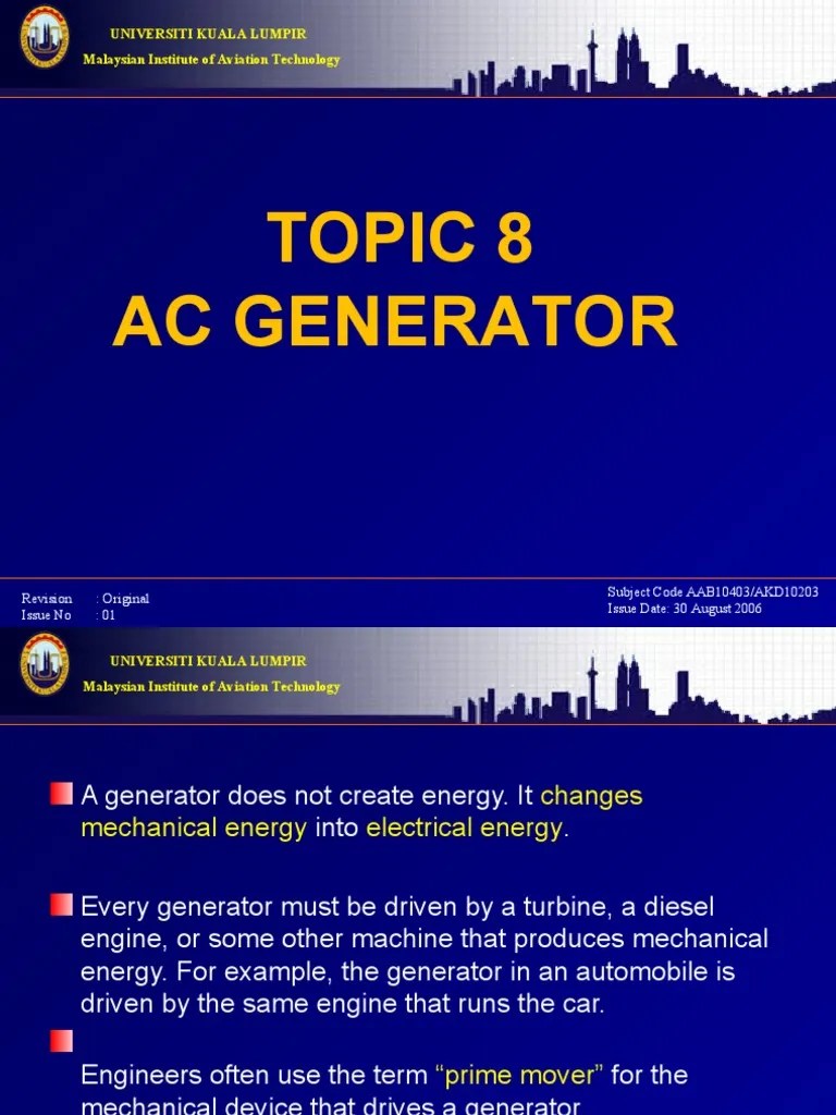 Understanding Aircraft AC Generators A Detailed Look at Permanent Rotating Armature