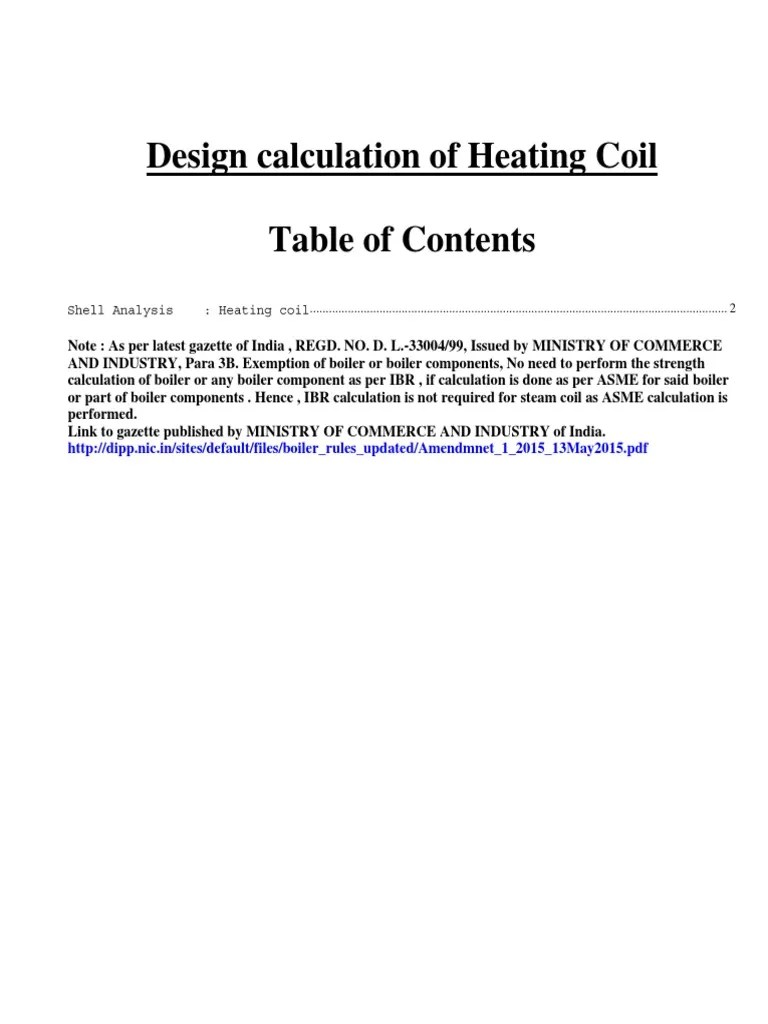 Heating Coil Design Calculation PDF