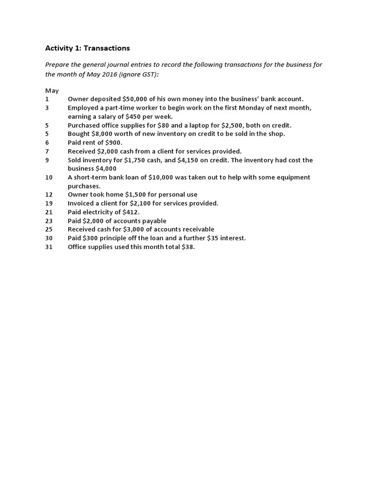 Business-Worksheet 3 | PDF | Debits And Credits | Accounting