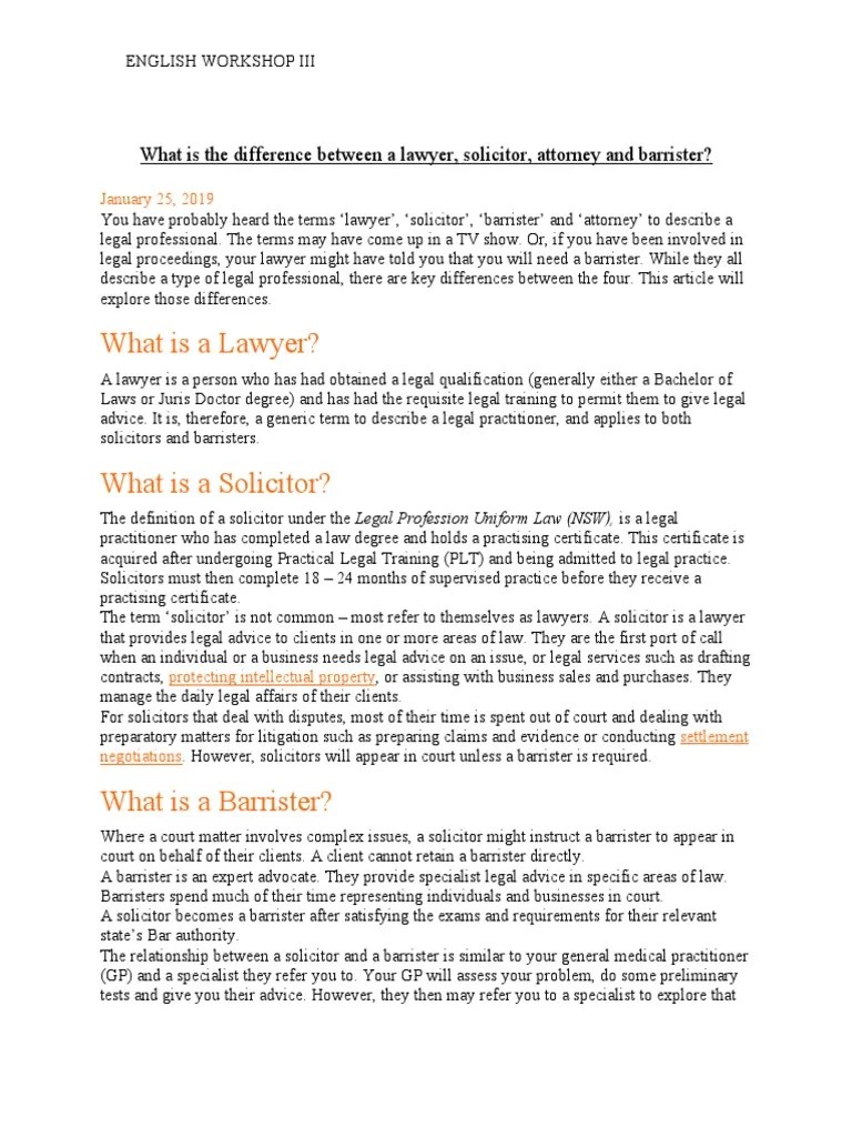 What Is The Difference Between A Lawyer PDF Barrister Lawyer