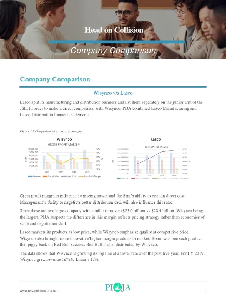 Pija Company Analysis Wisynco Vs Lasco PDF Taxes Profit (Economics)