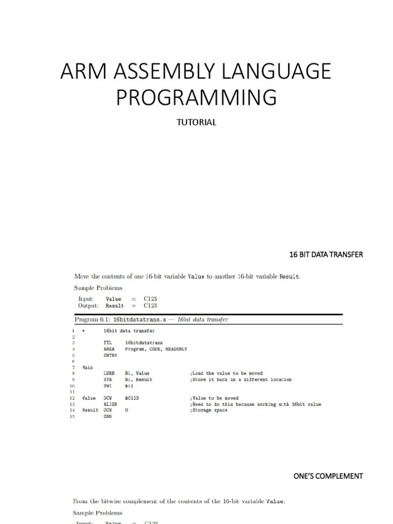 Arm Assembly Language Programming PDF