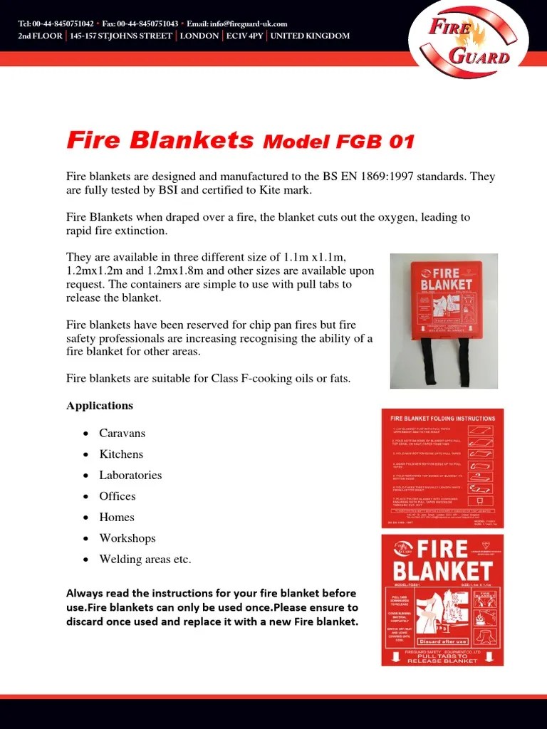 Specifications and Applications of FireGuard Fire Blankets for Rapid