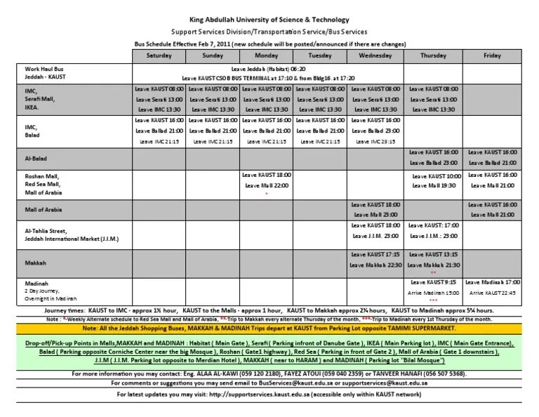 Bus Schedule
