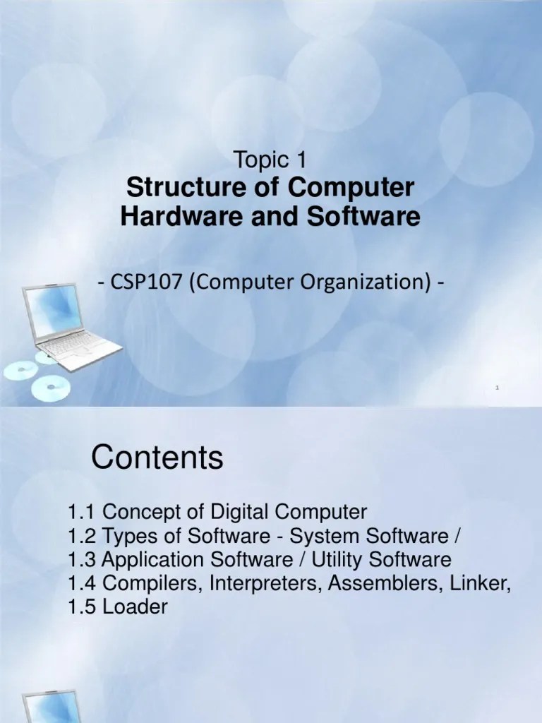 Topic 1 2 Structure of Computer Hardware and Software Download