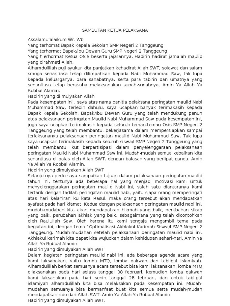 Sambutan Ketua Pelaksana | PDF