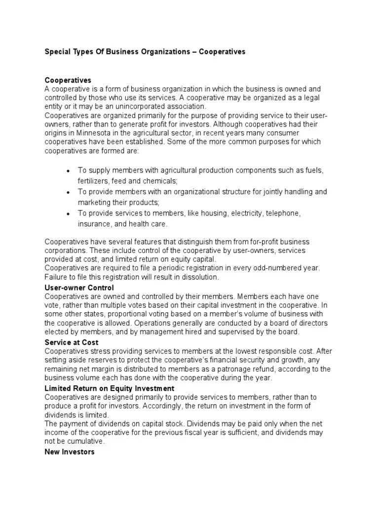 Cooperative Management Topic 2 PDF Cooperative Dividend