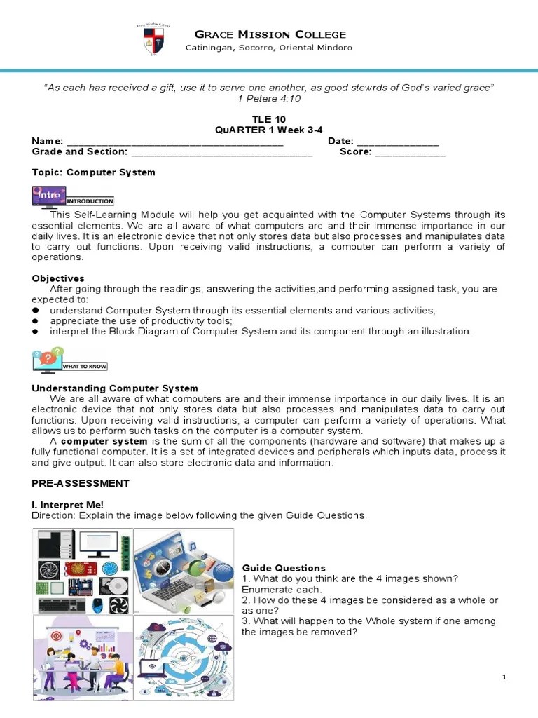 Understanding the Essential Elements of a Computer System PDF