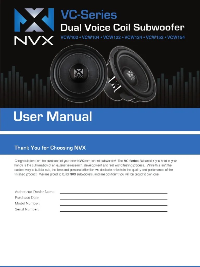 NVX VCW - XXX - Series | Download Free PDF | Manufactured Goods