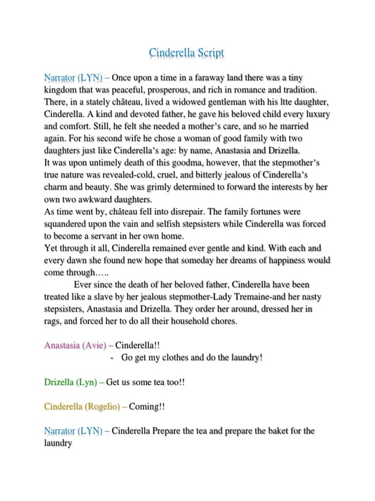 Cinderella Script PDF Cinderella