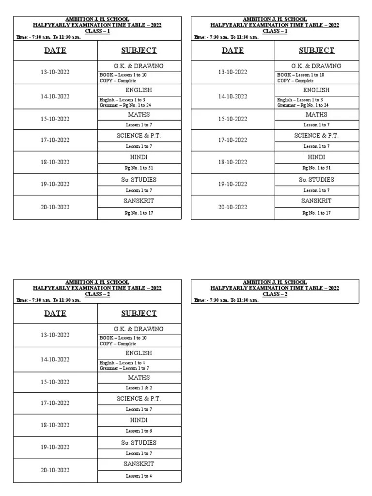 Time Table 2022 PDF Cognition Cultural Assimilation