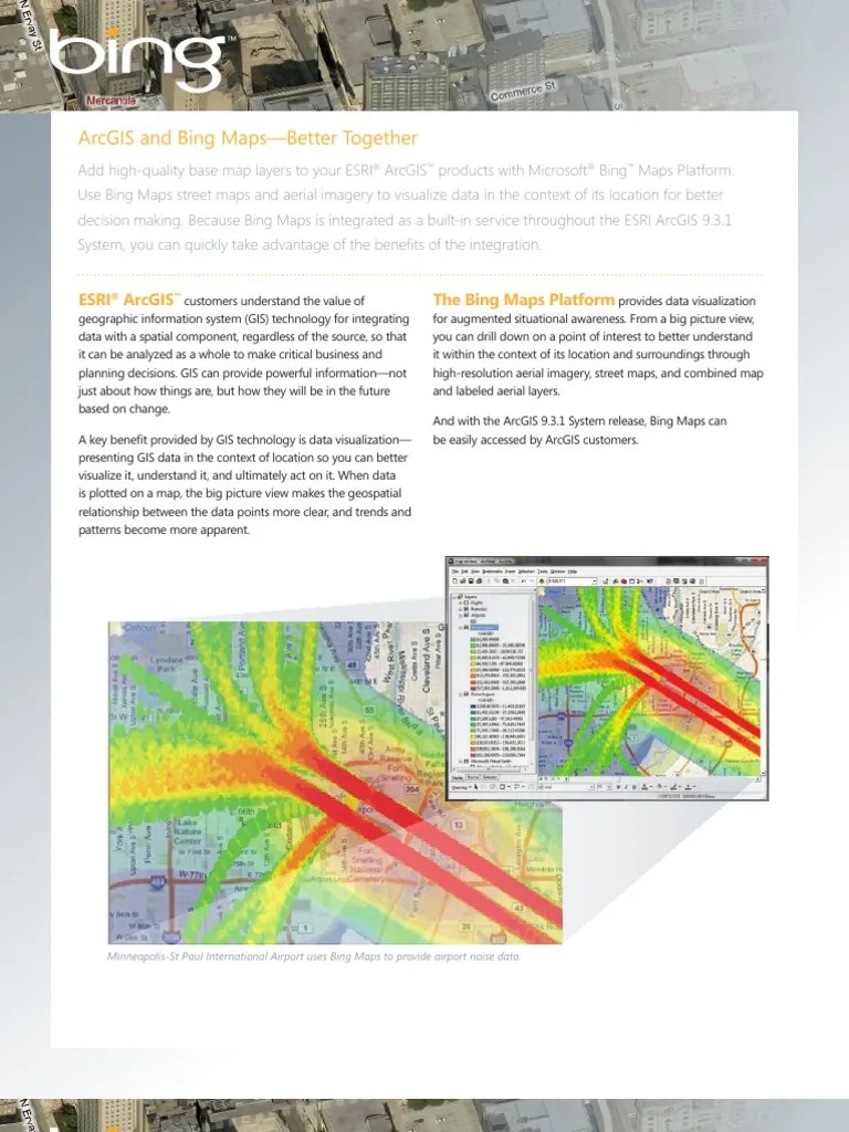 ArcGIS Bing Maps Data Sheet Arc Gis Esri