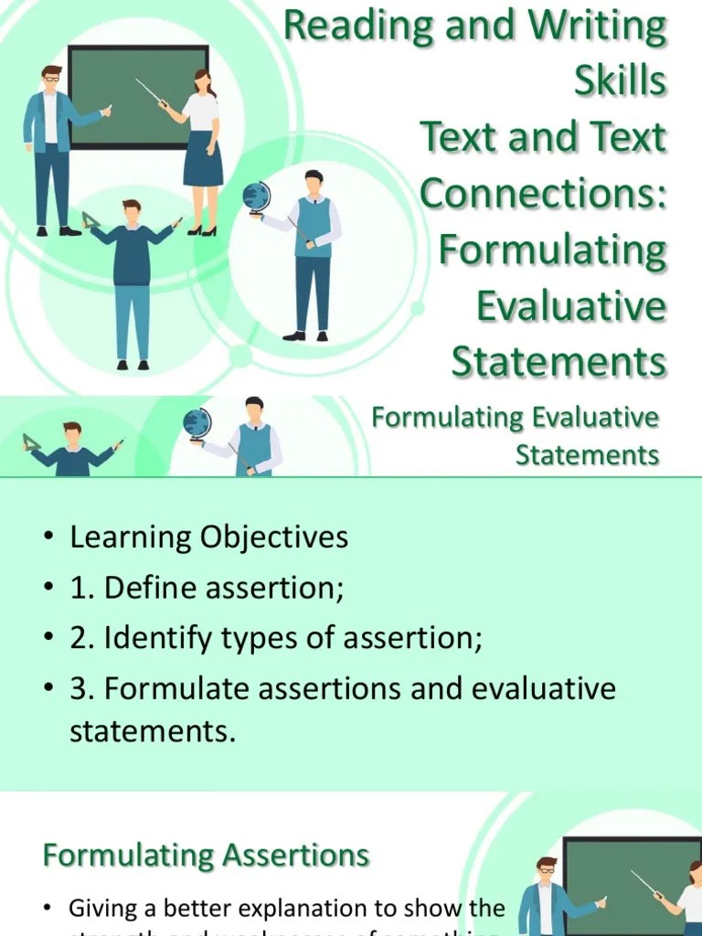 Formulating Evaluative Statements PDF Argument Cognition