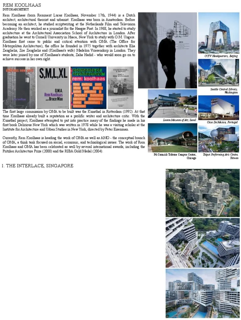 Rem Koolhaas PDF Architect Design