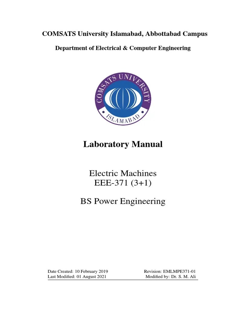 Electric Machines Lab Manual Latex PDF Transformer Electric Motor