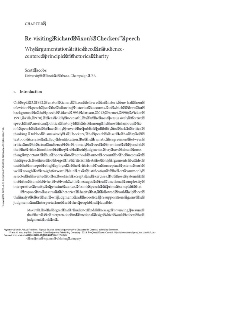 Revisiting Richard Nixon's Checkers Speech PDF