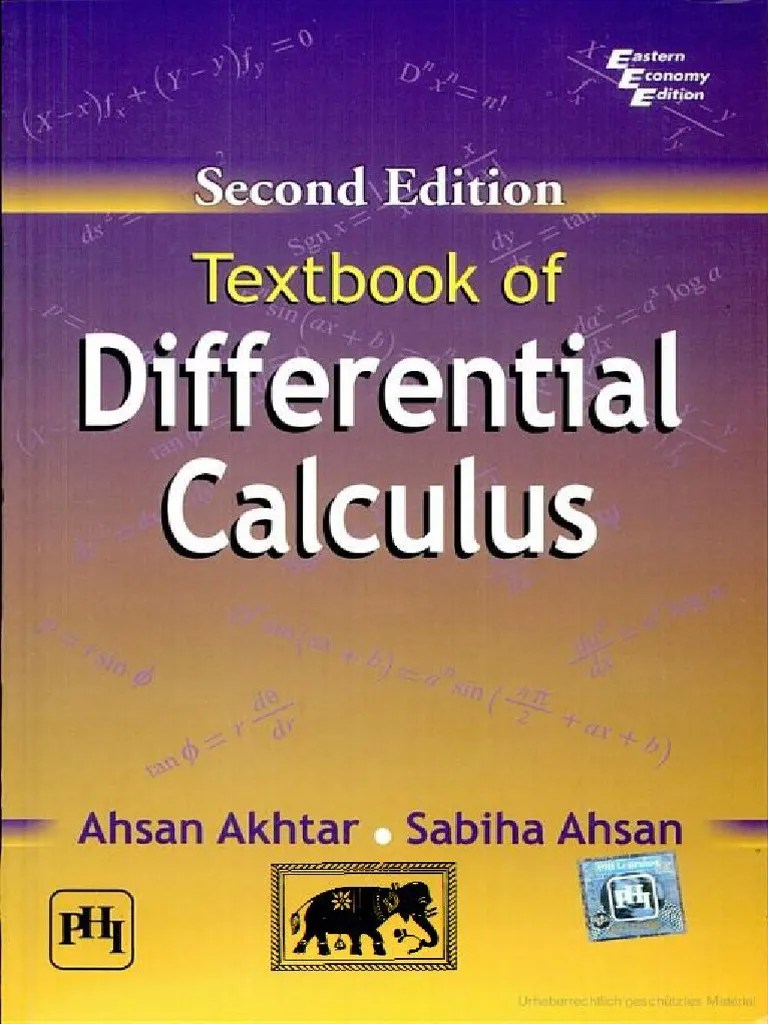 Textbook of Differential Calculus PDF Mathematical Analysis
