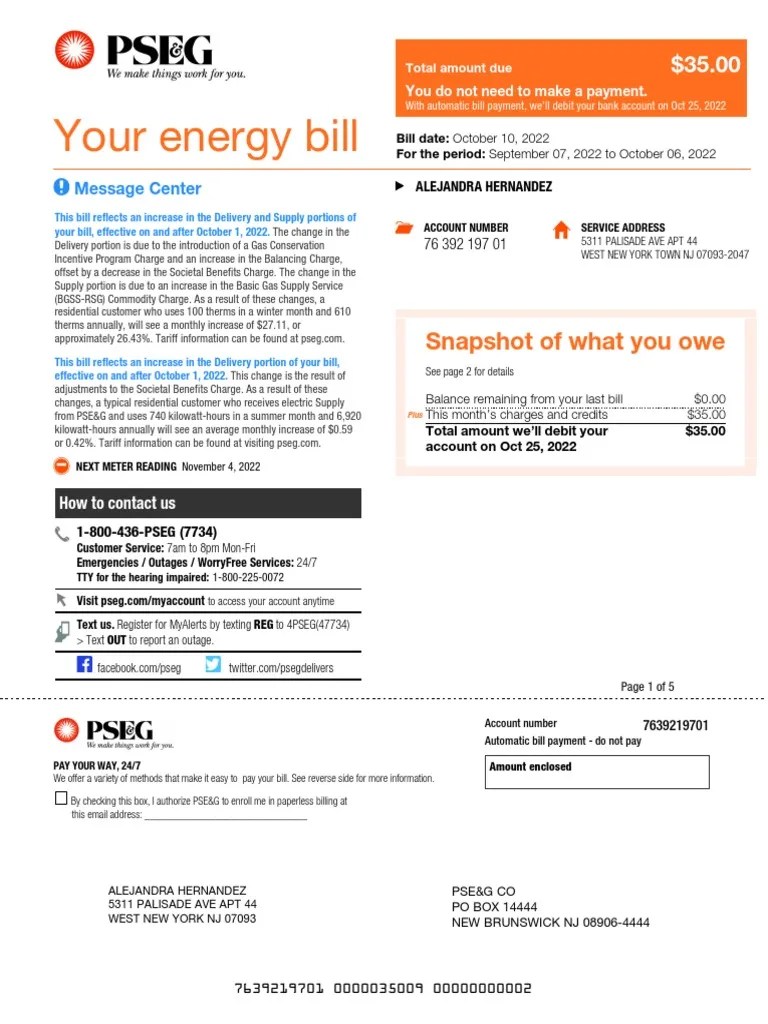PSEG Bill 09072022 10062022 PDF Cheque Credit Card