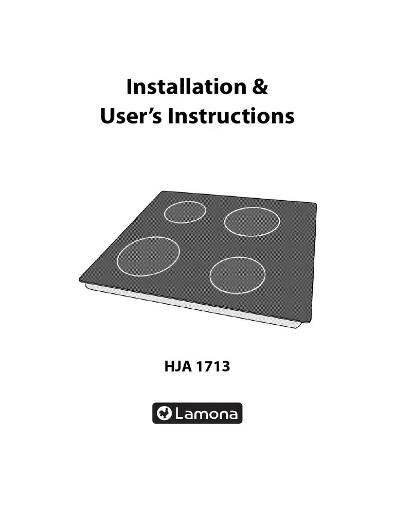 Lamona HJA 1713 Ceramic Hob Installation and User Instructions EN PDF