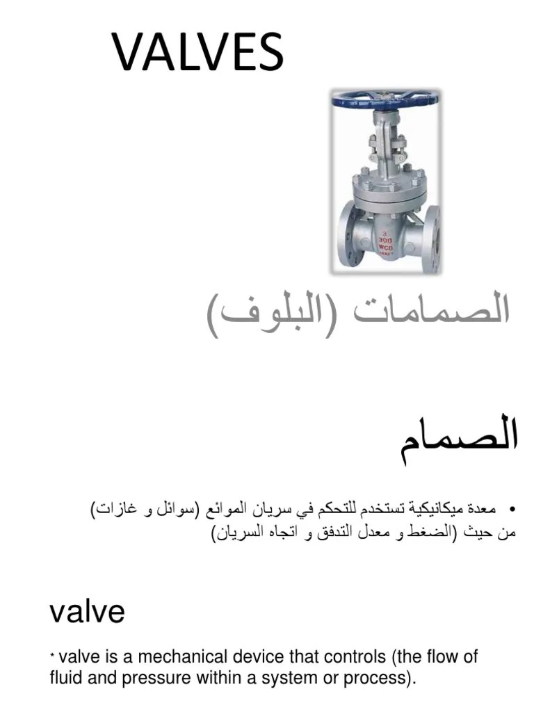 انواع الصمامات مصطفى حماده arabic english valves PDF