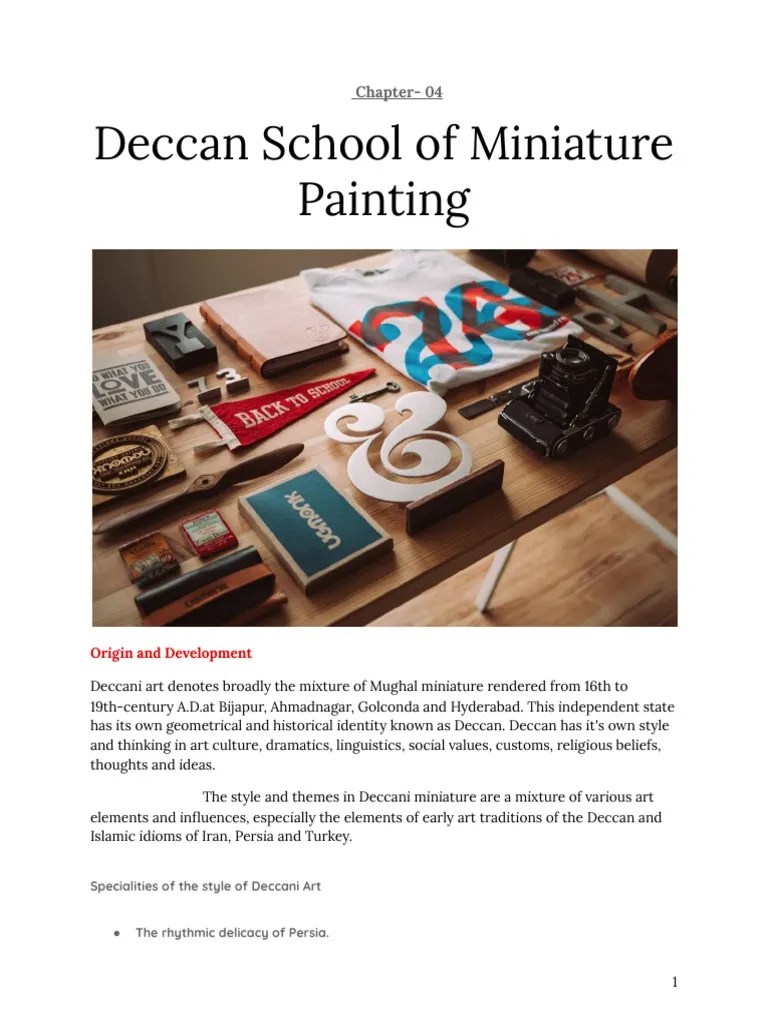 Class 12th Chapter 04 Deccan School of Miniature Painting PDF