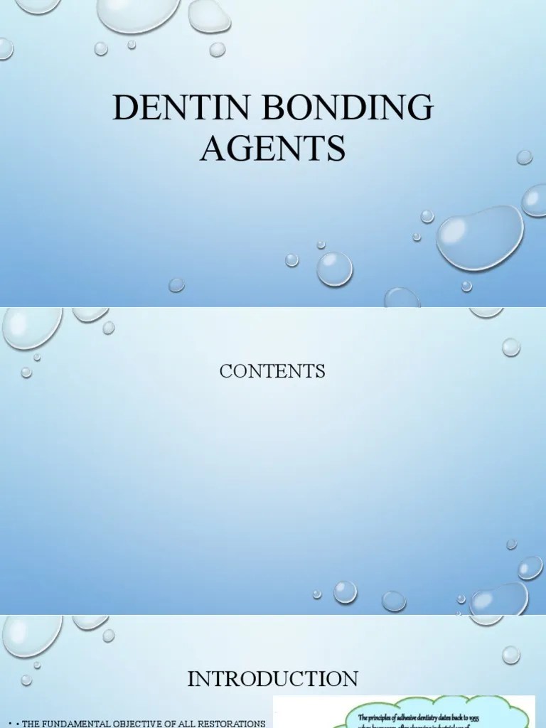Dentin Bonding Agents My Seminar PDF Tooth Enamel Dentin