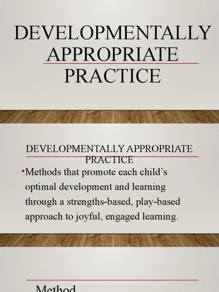 Developmentally Appropriate Practice 2 PDF Learning Curriculum