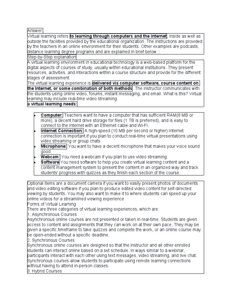 Answer | PDF | Educational Technology | Internet