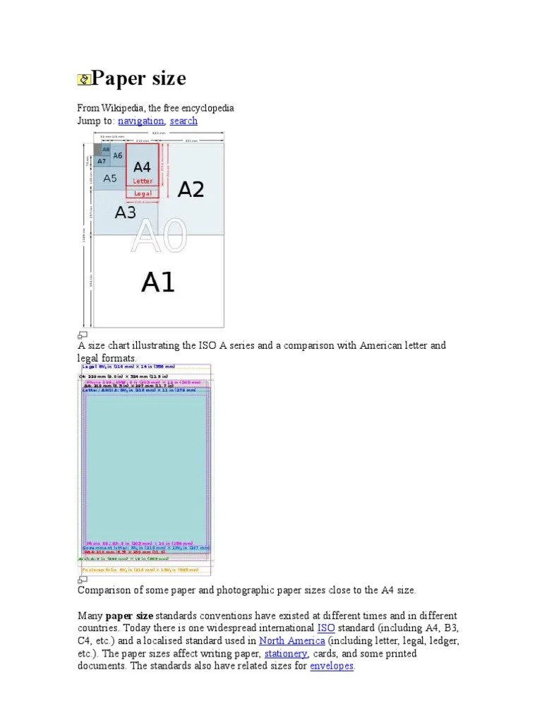 Paper Size PDF Printing Materials Paper