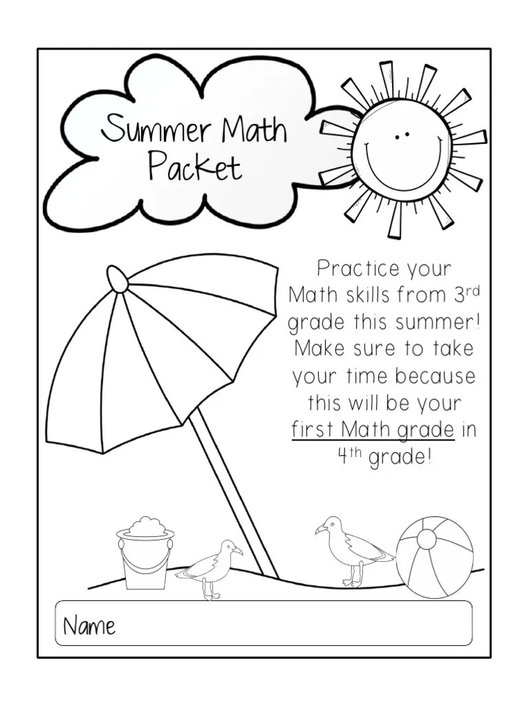 4th Grade Summer Math Packet PDF Geometry Elementary Mathematics