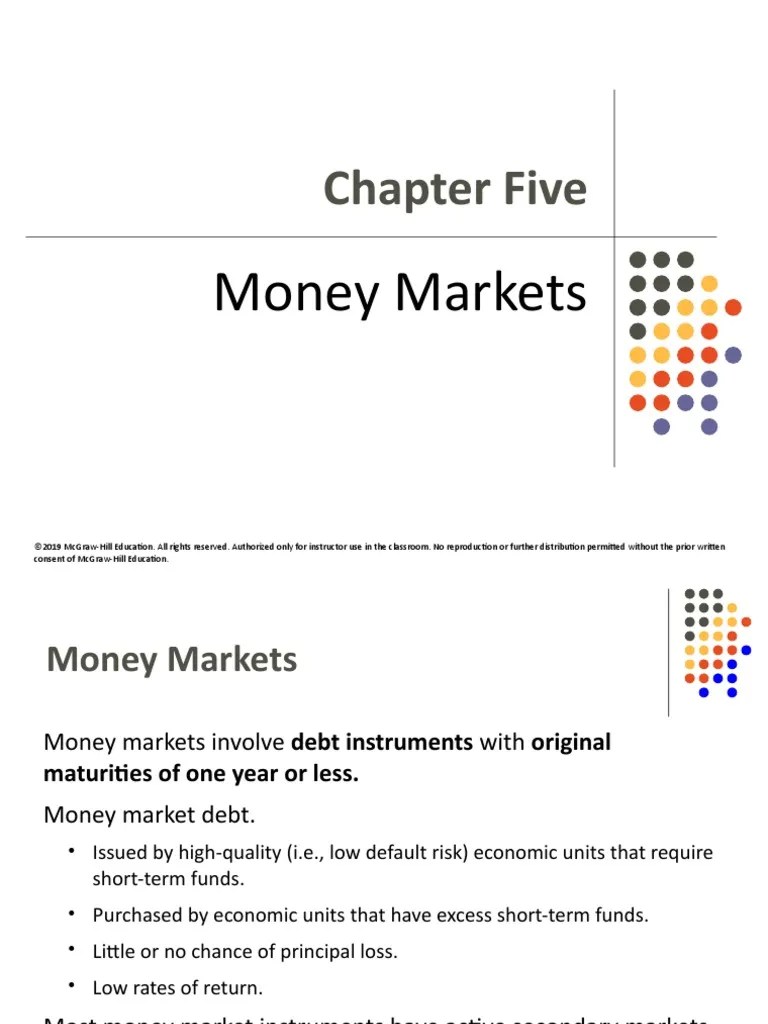 Chapter 5 Money Market PDF Repurchase Agreement United States Treasury Security