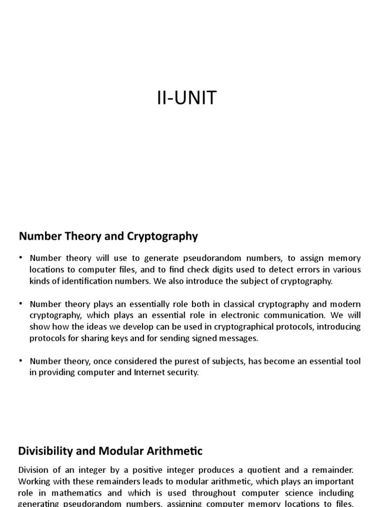 Introduction to Number Theory and its Applications in Cryptography