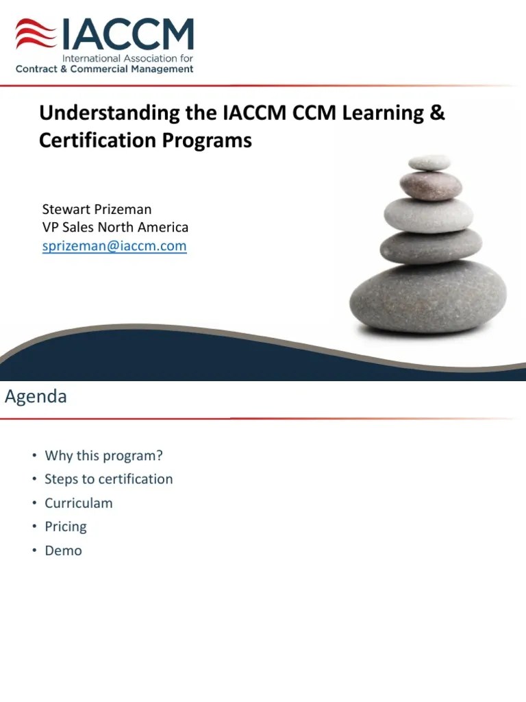Understanding The IACCM CCM Learning & Certification Programs PDF