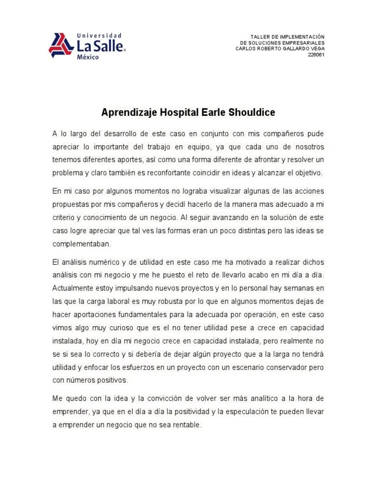 Aprendizaje Hospital Earle Shouldice PDF