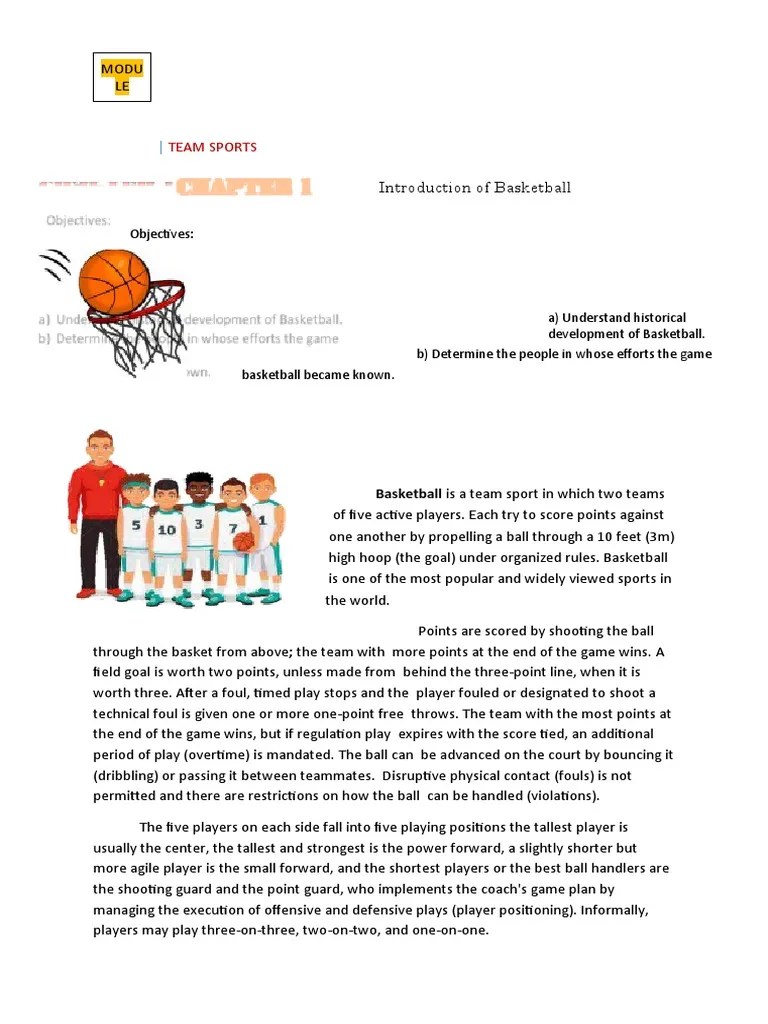 Chapter 1 Introduction of Basketball PDF Referee Basketball