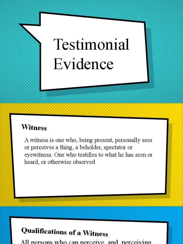 Testimonial Evidence 2077522786 PDF Witness Testimony