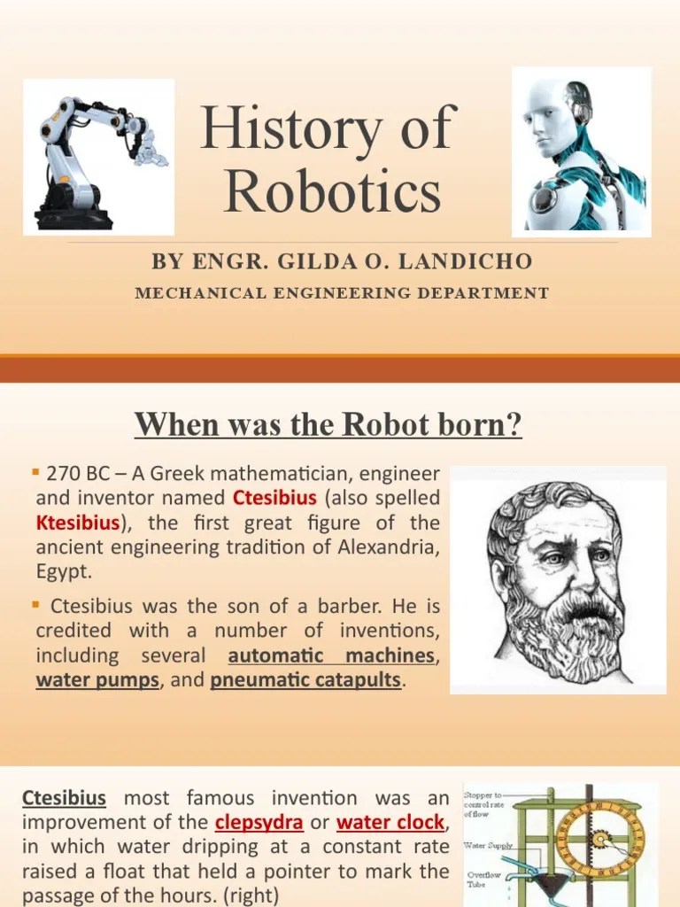 History of Robotics PDF Robot Robotics