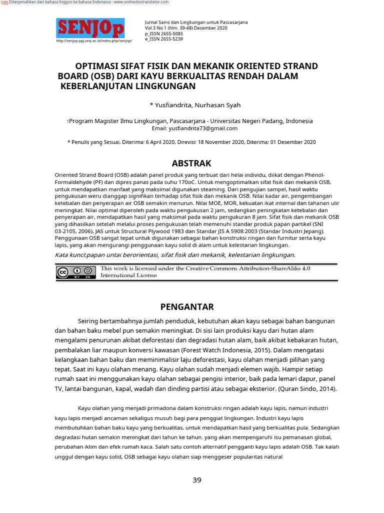 Optimization of The Physical and Mechanical Properties of Oriented