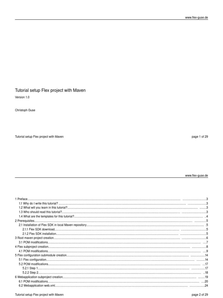 Tutorial setup Flex project with Maven Apache Flex