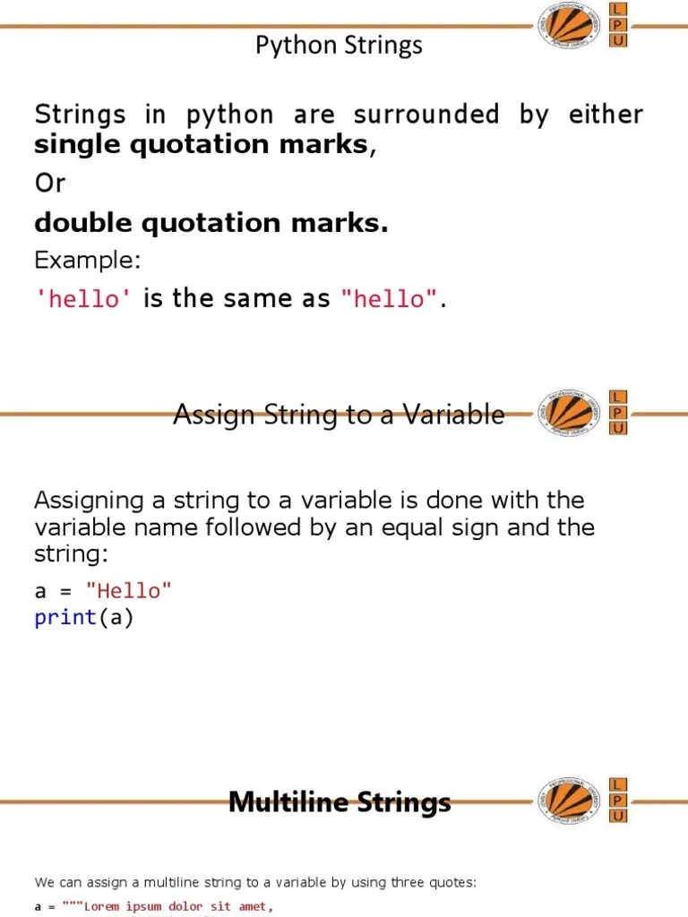 Python Strings PDF String Science) Quotation Mark