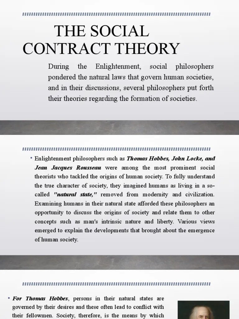THE SOCIAL CONTRACT THEORY (By NIO GULAPO) PDF Social Contract Philosophical Theories