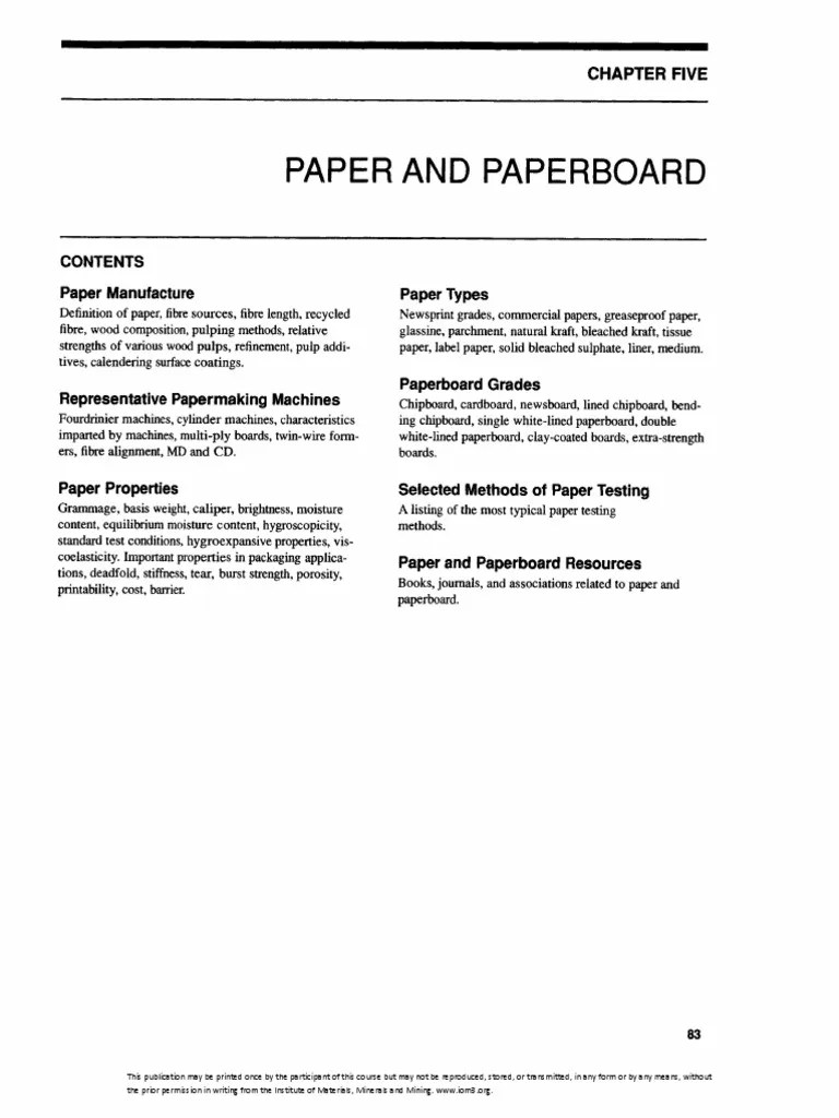 Paper and Board PDF Mineralogy Engineering