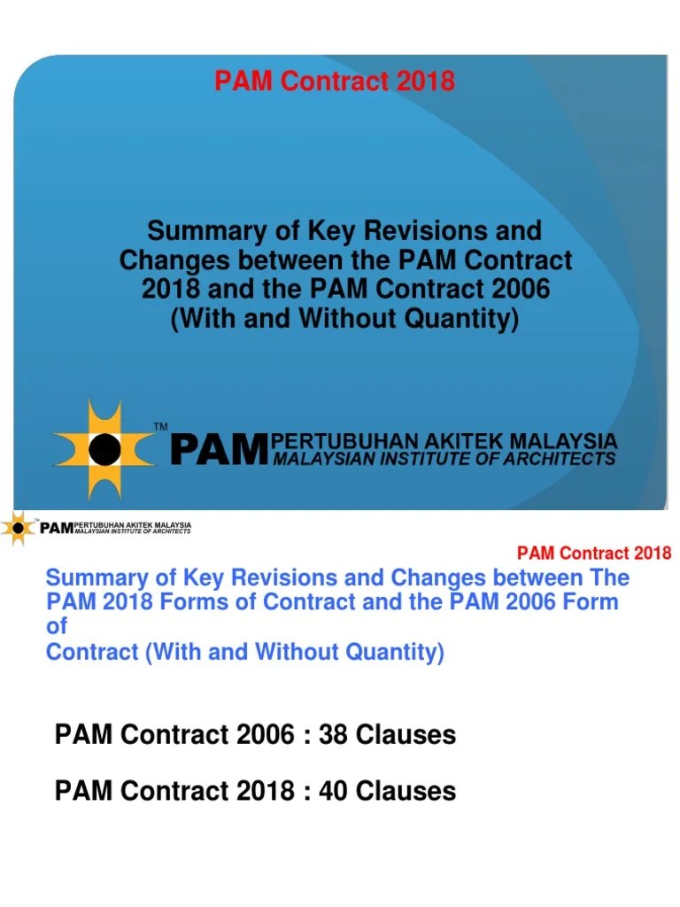 Summary Revision PAM Contract 2018 2006 PDF Adjudication Taxes