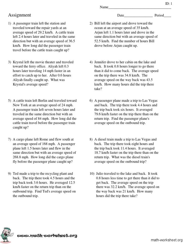 Equations-Distance-rate-time-word-problems-hard | PDF | Speed | Train