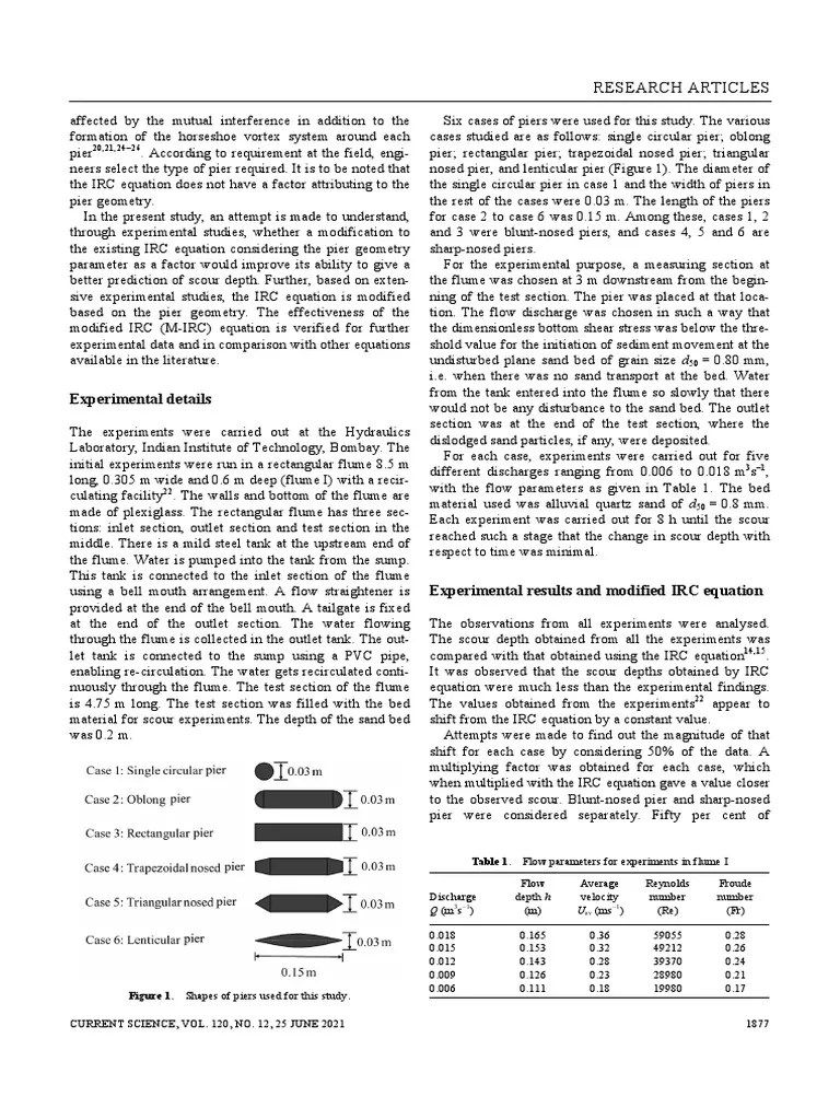 Fos For Scour Depth 3 PDF Sand Civil Engineering