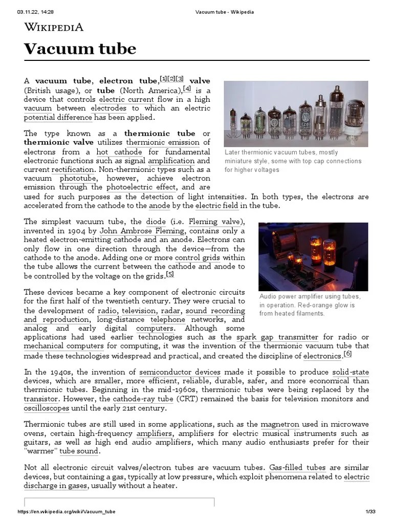 Vacuum Tube Wikipedia PDF Vacuum Tube Amplifier