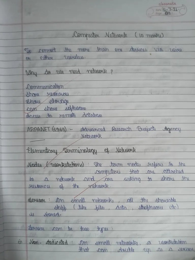 Computer Network Handwritten Notes PDF