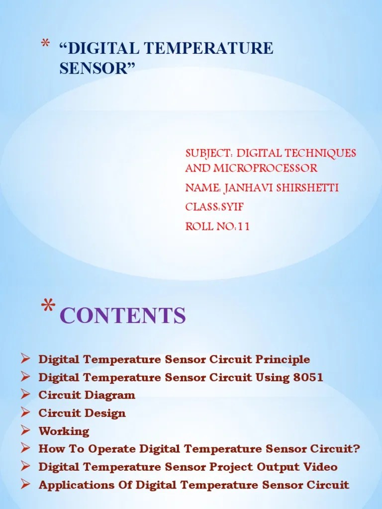 DIGITAL TEMPERATURE SENSOR PDF Analog To Digital Converter