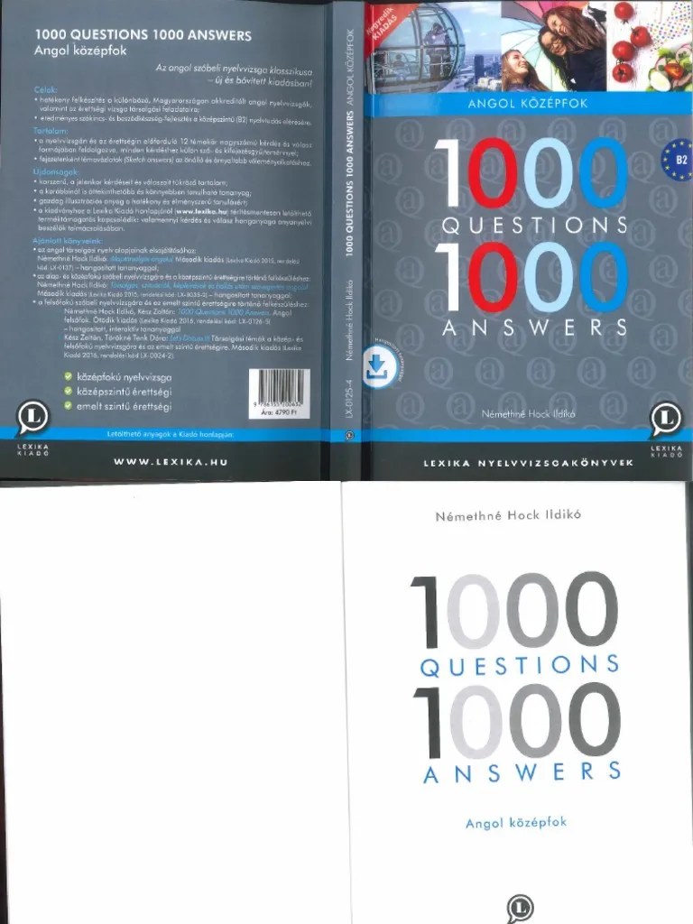 Némethné Hock Ildikó 1000 Questions 1000 Answers Angol Középfok